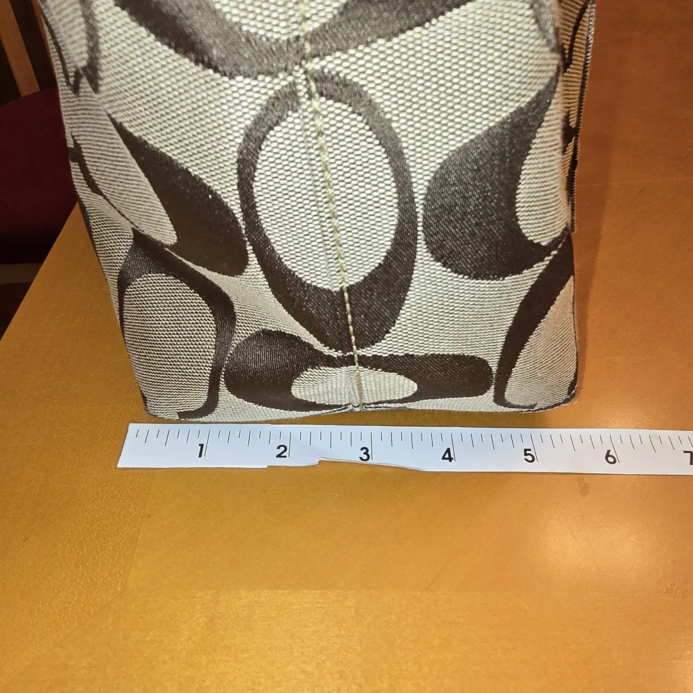 COACH 11689 Brown & Tan Signature Jacquard Canvas Shoulder Bag Mdium *no Hangtag - Picture 8 of 15